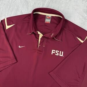 Nike Team Florida State FSU Polo Shirt VTG Maroon NCAA Men’s XL Athletic Y2K
